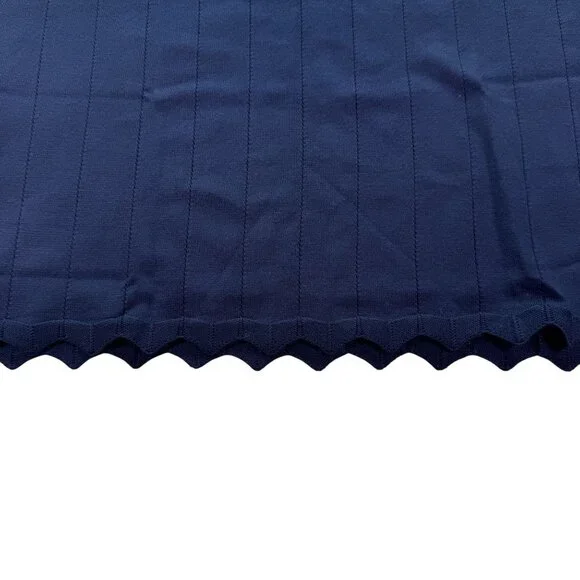 Cyrus Pointelle Scallop Trim Mock Neck Navy Tank Large NWT - Picture 3 of 11